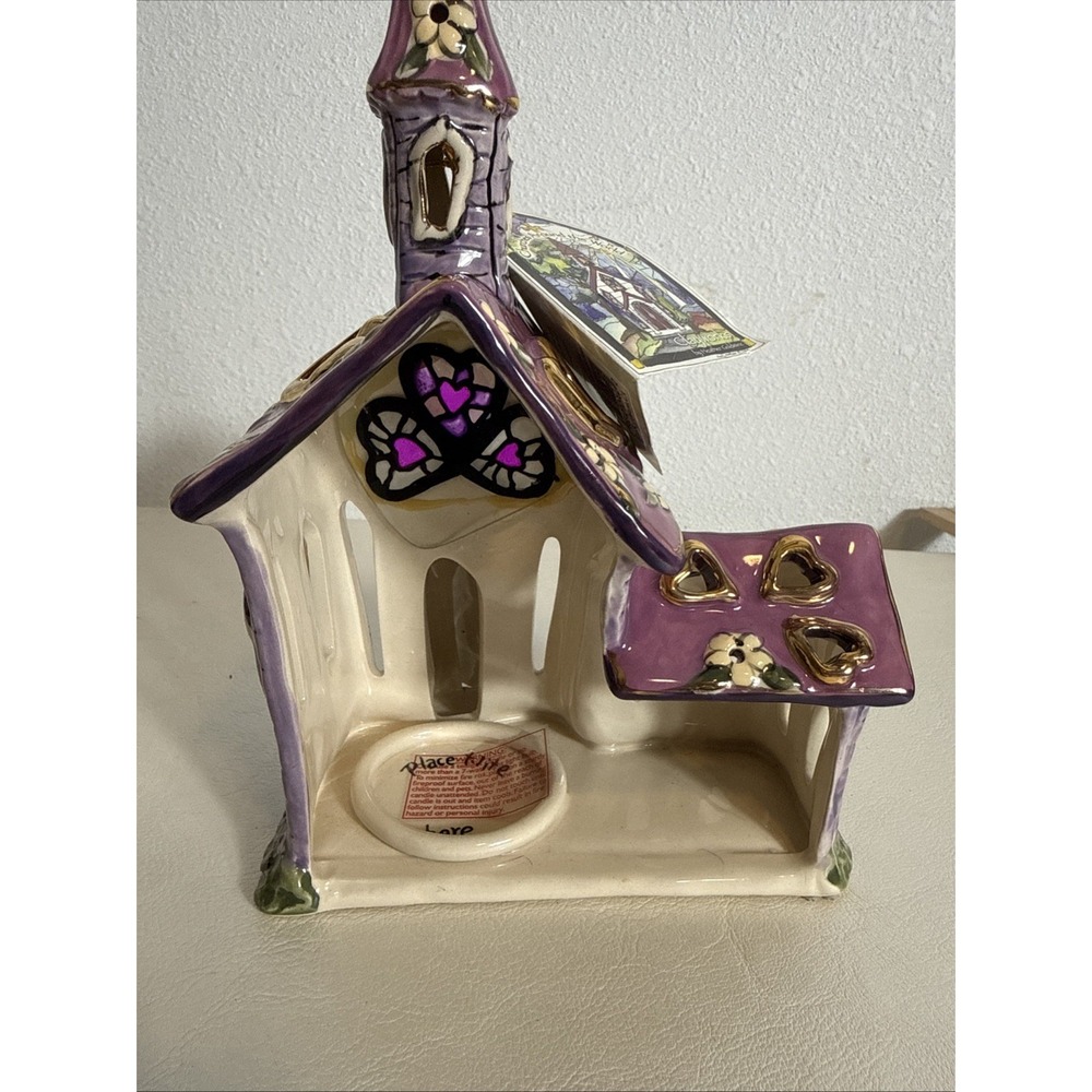 NEW Blue Sky Clayworks 2004 Charity Tealight Holder Church READ DESCRIPTION - Picture 3 of 7